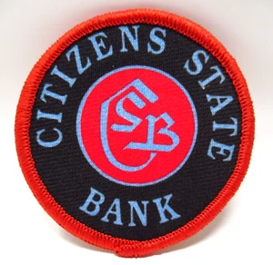 Vintage Citizens State Bank Patch CSB Logo Sew-On Red Black Blue Badge - Picture 1 of 4