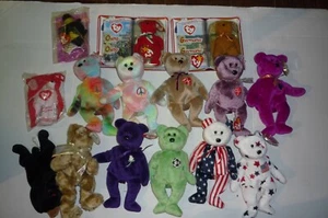 TY BEANIE BABIES BEARS LOT OF 15 PLUSH LOOSE VINTAGE RARE RETIRED 1993-1999 - Bild 1 von 4
