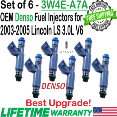 Genuine Denso 6Pcs Best Upgrade Fuel Injectors for 2003-2005 Lincoln LS 3.0L V6 Foto 1 de 4
