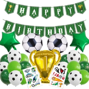 28pcs Football Champion Foil&Latex Balloon Bunting Flag Banner Party Decor - Picture 1 of 12
