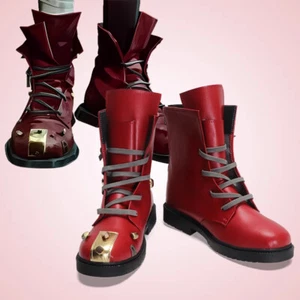 Arcane2: League of Legends The Piltover Enforcer Vi Red Shoes Lace up Boot Cos - Picture 1 of 6