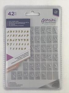 Gemini Monogram Foil Stamp Dies Traditional Script Alphabet 42 Pcs Silver - Picture 1 of 7