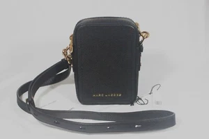 MARC JACOBS NORTH SOUTH TRACOLLA DA DONNA IN PELLE NERA HARDWARE ORO - PREZZO CONSIGLIATO DAL PRODUTTORE $295 - Foto 1 di 6