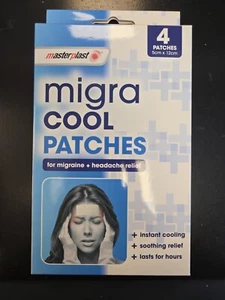 Masterplast Migra Cool Patches | Migraine + Headache Relief | Soothing-4 Patches - Picture 1 of 1
