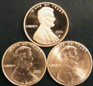 2021 P&D&S Lincoln Shield Cent Proof and Uncirculated Penny Set PDS - Picture 1 of 2