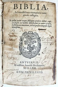1563 BIBLE in LATIN antique ILLUSTRATED 16th century BIBLIA  - Picture 1 of 24