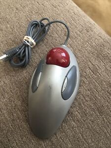 Logitech Trackman USB Red Marble Trackball Mouse