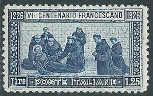 1926 REGNO SAN FRANCESCO 1,25 LIRE D. 11 MNH ** - I30-5 - Picture 1 of 1