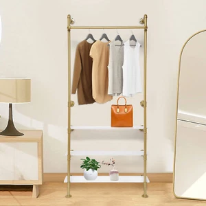 3 Layer Clothes Display Rack Heavy Duty Closet Storage Rack Organizer Shelves US - Picture 1 of 9