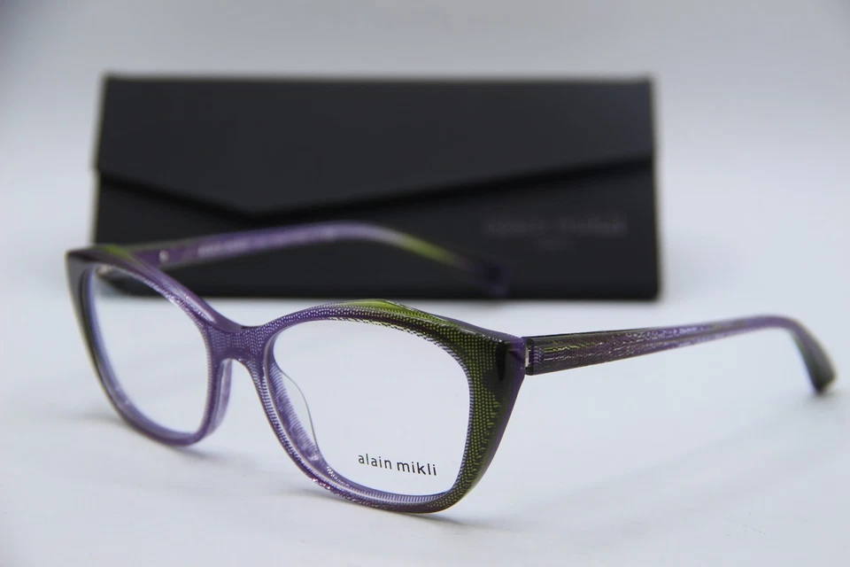 NUEVAS GAFAS ALAIN MIKLI A03060 F007 MONTURAS AUTÉNTICAS VERDES MORADAS 54-16 Foto 1 de 4
