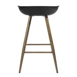 Set of Two 24" Black And Bronze Steel Backless Counter Height Bar Chairs - Picture 1 of 9