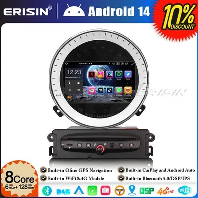 128GB Android 14 DVD Autoradio GPS Navi per BMW Mini Cooper DAB+ CarPlay Wifi 4G - Imagen 1 de 4
