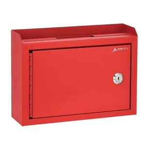 AdirOffice Multipurpose Drop Box with Suggestion Cards Medium Red - Picture 1 of 9
