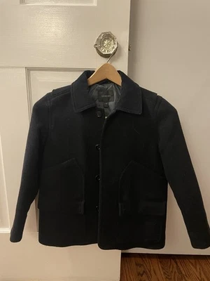 Abrigo chaquetón Crewcuts negro mezcla lana niños talla 6-7 acolchado  Foto 1 de 4