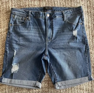 Pantalones cortos de jean Bermudas Rachel Roy, azul mediano, talla 14/32 - nuevos sin etiquetas - Imagen 1 de 3