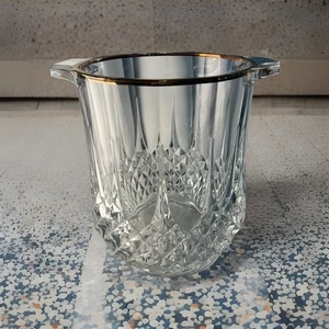 Secchiello ghiaccio champagne vintage Crystal D'Arques Durrand Longchamp con bordo oro 24 carati - Foto 1 di 13
