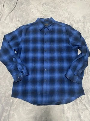 Camisa Pendleton Azul A Cuadros Lana Manga Larga Abotonada Talla XL Foto 1 de 4