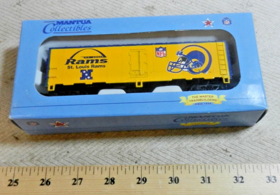 HO 1/87 MANTUA St. Louis Rams NFL SUPER BOWL Reefer Freight Car NEW (C) - Image 1 of 4