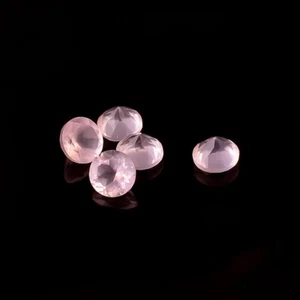 20 Pcs Natural Rose Quartz 8mm Round Calibrated Size Faceted Cut Loose Gemstone - Picture 1 of 8