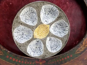 French Antique SALINS Earthenware Oyster Plate 1890s - Picture 1 of 7