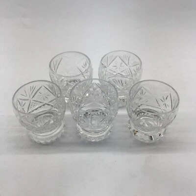 Set of 5 Webb Corbett Cut Crystal Shot Glasses - Image 1 of 4