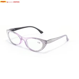 Diamond Cat Eye Reading Glasses Women Vintage Frame Multicolor Designer Fashion - Picture 1 of 12
