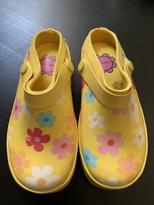 De colección Gymboree * Botas Zapatos de Lluvia Florales Amarillas * Talla 9 * 2008 Primavera Arco Iris Foto 1 de 4