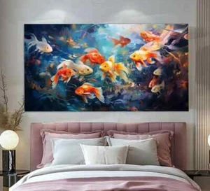 Colorful Gold Fish Underwater Canvas Unframed & Limited Edition Paint Touch-up - Bild 1 von 3