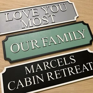Personalised Wooden Street Road Sign Painted Family Name House Sign Any colour - Picture 1 of 4