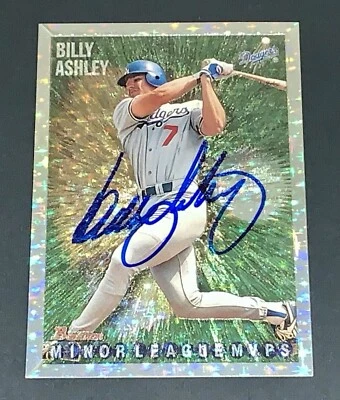 Billy Ashley SIGNED 1995 Bowman Foil RC Card #223 Los Angeles Dodgers Auto - Image 1 of 2