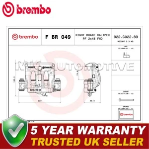 Brembo Front Right Brake Caliper Fits Mercedes Vito 1.5 CDi 1.6 2.1 - Picture 1 of 4