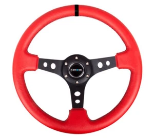NRG RST-006S-RR for Reinforced Steering Wheel 350mm/3in. Deep Red Suede w/blk Ci - Picture 1 of 6