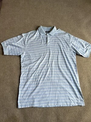Polo de golf Bolle manga corta azul blanco rayas para hombre talla XL 100 % algodón Foto 1 de 4
