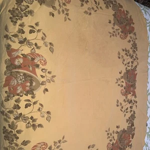 vintage california hand prints tablecloth fall cornucopia oval 56x72 - Picture 1 of 4
