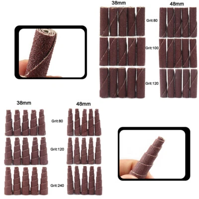 10Pcs Abrasive Sanding Cartridge Spiral Roll Cone Cylinder Sander 1/4" Shank - Image 1 of 4