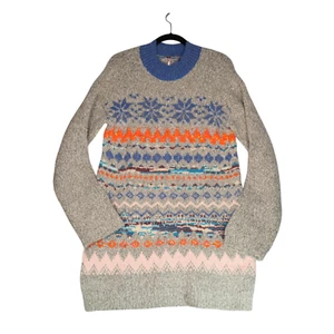 Free People Funfetti Pullover Kleid Damen 4 grau nordisch Wollmischung Karriere Freizeit - Bild 1 von 10