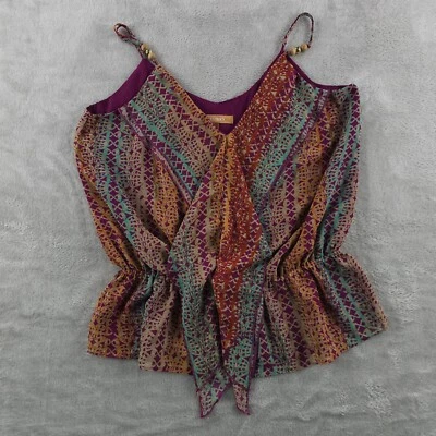 Blusa Ellen Tracy Mujer Grande Marrón Volantes Minimalista Elegante Informal Foto 1 de 4