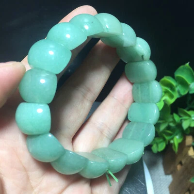 1Шт натуральный зеленый ключ нефрит драгоценный камень браслет подарок ювелирных изделий Lucky амулет AA - Изображение 1 из 4