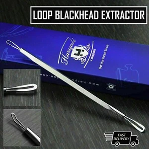 Blackhead Whitehead Pimples Loop Extractor Long 4 Sided Steel Handle Unisex - Picture 1 of 3