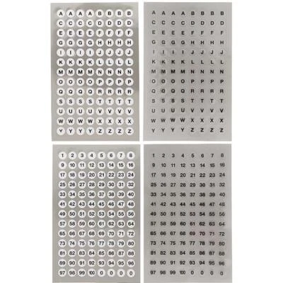 Sticker Zahlen Buchstaben rund 8,5 mm Alphabet 4 Blatt, Aufkleber, Rico - Bild 1 von 3