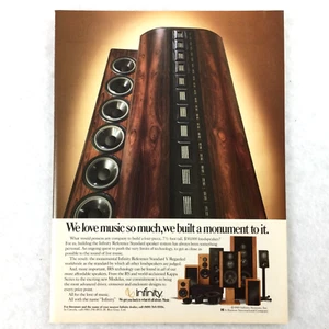 1989 Infinity Stereo Speakers VINTAGE 80s PRINT AD We Built A Monument To It - Picture 1 of 1