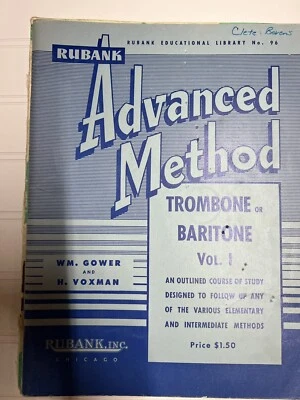 Rubank Advanced Method - Trombone or Baritone [Rubank Educational Library, 96 V1 - Image 1 of 3