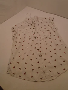 Y2K Women's Size S 3-5 Mushroom Short Sleeve Button down collared No Boundries - Picture 1 of 4
