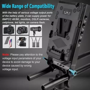 V Mount Lock Battery Plate BMPCC 4K/6K Locking DC Cable Blackmagic Pocket Cinema - Picture 1 of 12