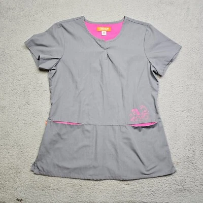 Blusa Médica Naranja Estándar Para Mujer Manga Corta Gris Enfermera Médica Foto 1 de 4