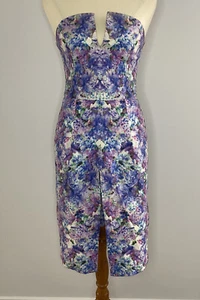 EUC | White Suede Floral Strapless Dress | Ladies Cocktail Party | Size 6 - Picture 1 of 10