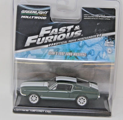 GREENLIGHT Fast & Furious 1:43 SEAN'S 1967 Ford Mustang Limited Edition New Rare - Image 1 of 4