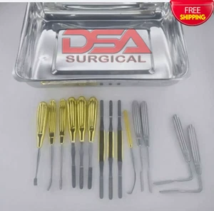 Plastic Surgery Face Lift Endoscopic Brow Lift Nasal Rasps Instruments Set Of 15 - Picture 1 of 3