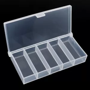 Plastic Fishing Lure Bait Hook Tackle Storage Box Case Container 5 Compartments - Picture 1 of 10