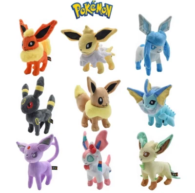Eevee Evolution plushies, Pokemon Doll Set Eeveelution Standing Soft Toys Gift - Image 1 of 2